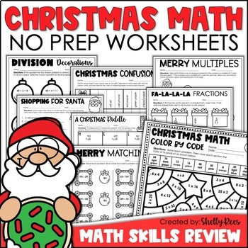 Preview of Christmas Math Worksheets | Christmas Multiplication and Division Activities