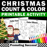 Christmas Coloring Sheets Pages Counting to 20 Math Mornin