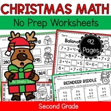 Christmas Math Worksheets First and Second Grade | No Prep