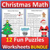 Christmas Math Worksheets Fun Printable Review Puzzles Act