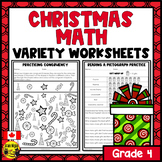 Christmas Math Worksheets Grade 4