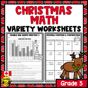 Preview of Christmas Math Worksheets | Numbers to 1 000 000