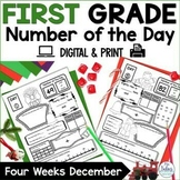 Christmas Math Worksheet Activities Number of the Day 1st 