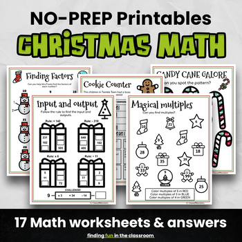 Christmas Math Worksheets & Printables Pack - Christmas Activities for ...