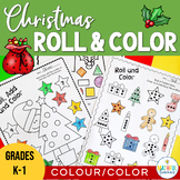 Christmas Math Worksheets - Roll & Color by Number - Kinde