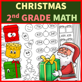 Preview of Christmas Math Worksheets Second Grade December No Prep Printables