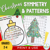 Christmas Math Worksheets - Symmetry and Pattern Practice 