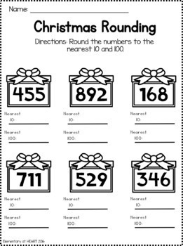 christmas math worksheets third and fourth grade by elementary at heart