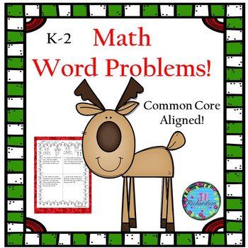 Preview of Christmas Math Worksheets Word Problems! Kindergarten First Second Grade ESL