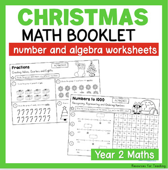 Preview of Christmas Math Worksheets - YEAR 2 Number and Algebra