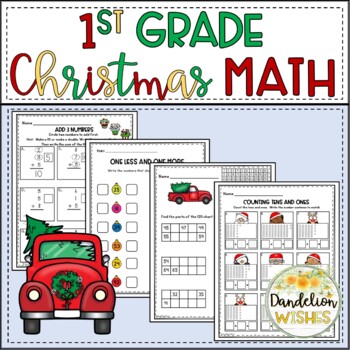 Preview of Christmas Math Worksheets for First Grade