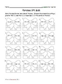 Christmas Math - addition, subtraction, multiplying, fractions, graphs ...