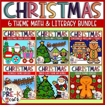 Preview of Christmas Math and Literacy Activities | 27 centers | 4 printable books | PreK K