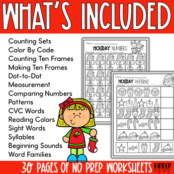 Christmas Math and Literacy Activities for Kindergarten | Christmas ...