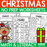 Christmas Math and Literacy Activities for Kindergarten | 