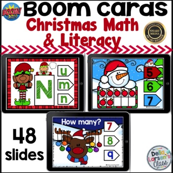 Preview of Christmas Math and Literacy BUNDLE Boom Cards