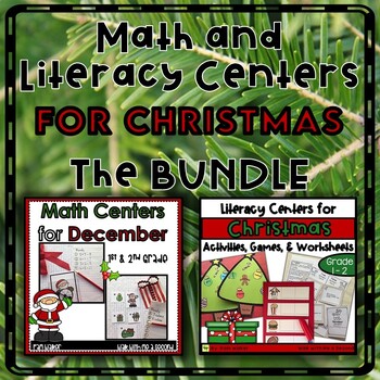 Preview of Christmas Math and Literacy Centers and Activities BUNDLE