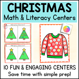 Christmas Theme Math and Literacy Centers for Preschool, P