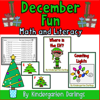 Preview of Christmas Math and Literacy Unit with Emergent Readers and No Prep Activities