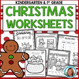 Christmas Math and Literacy Worksheets Kindergarten and First Grade