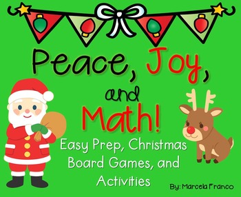 Preview of Christmas Math for First Grade- Board Games, Solve the Room, and Word Problems!