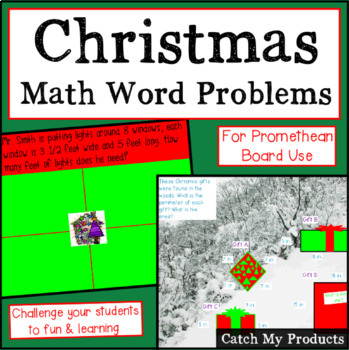 Preview of Christmas Math Word Problems for Promethean Board