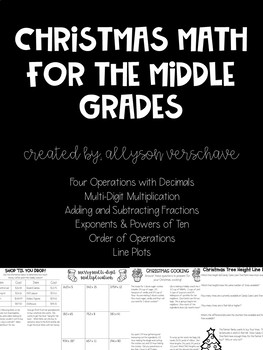Preview of Christmas Math for the Middle Grades