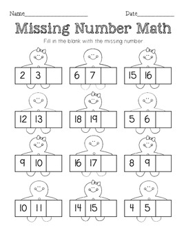 Christmas Math - sequencing, missing number, counting on, & tens frames