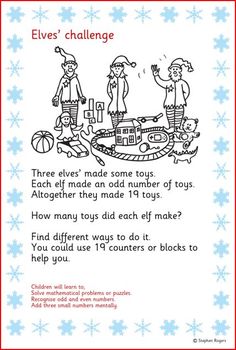 Preview of Christmas Math - word problem investigation