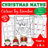 Christmas Maths: Colour by Number - 4 Operations Year 4,5 & 6