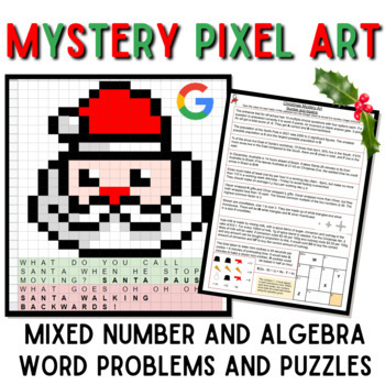 Preview of Christmas Maths Digital Mystery Pixel Art - number and algebra (MYP aligned)