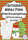 Christmas Maths Pack Prep/Kindergarten - differentiated & no-prep