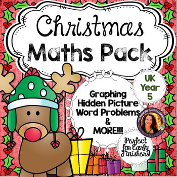 Preview of Christmas Maths Pack for Year 5- UK English