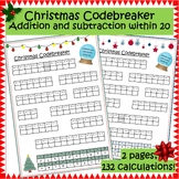 Christmas Maths codebreaker addition & subtraction within 