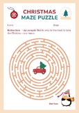Christmas Maze Puzzles Worksheet Beige in Cute Style