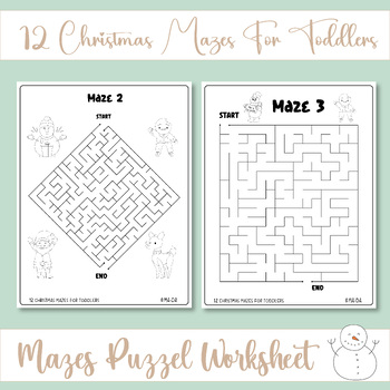 Preview of Christmas Mazes For Toddlers