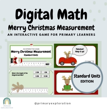 Preview of Christmas Measurement Game about STANDARD units {Google Slides/Google Classroom}