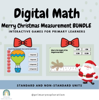 Preview of Christmas Measurement Games BUNDLE: Standard & Non-Standard Units- Google Slides