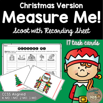 Preview of Christmas Measuring Task Cards - Standard or Non-Standard Units