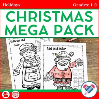 Preview of Christmas Reading Writing and Math Activities Grades 1-2 Digital and PDF