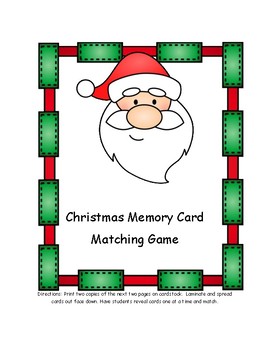Christmas Memory Card Matching Game