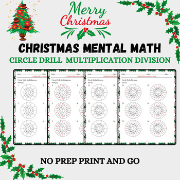 Preview of Christmas Mental Math Master Circle Drill Multiplication And Division Worksheets