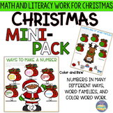 Christmas Mini - Pack    {Math and Literacy}