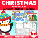 Christmas Mini Packet : Beginning Sounds, Alphabet & Numbe