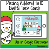 Christmas Missing Addend to 10 Digital Task Cards Interact