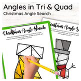 Christmas Missing Angles in Triangles & Quadrilaterals Act