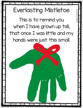 Preview of Christmas Mistletoe Handprint Poem
