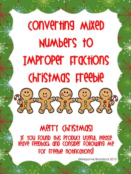 Preview of Christmas Mixed Number and Improper Fractions *Freebie*