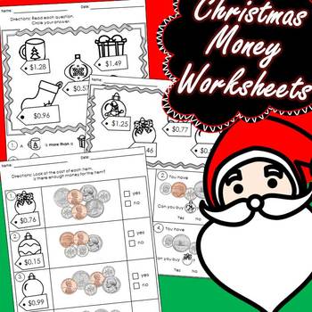 Preview of Christmas Money Worksheets