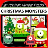 Christmas Monster Number Puzzles 20 Christmas Number Puzzles